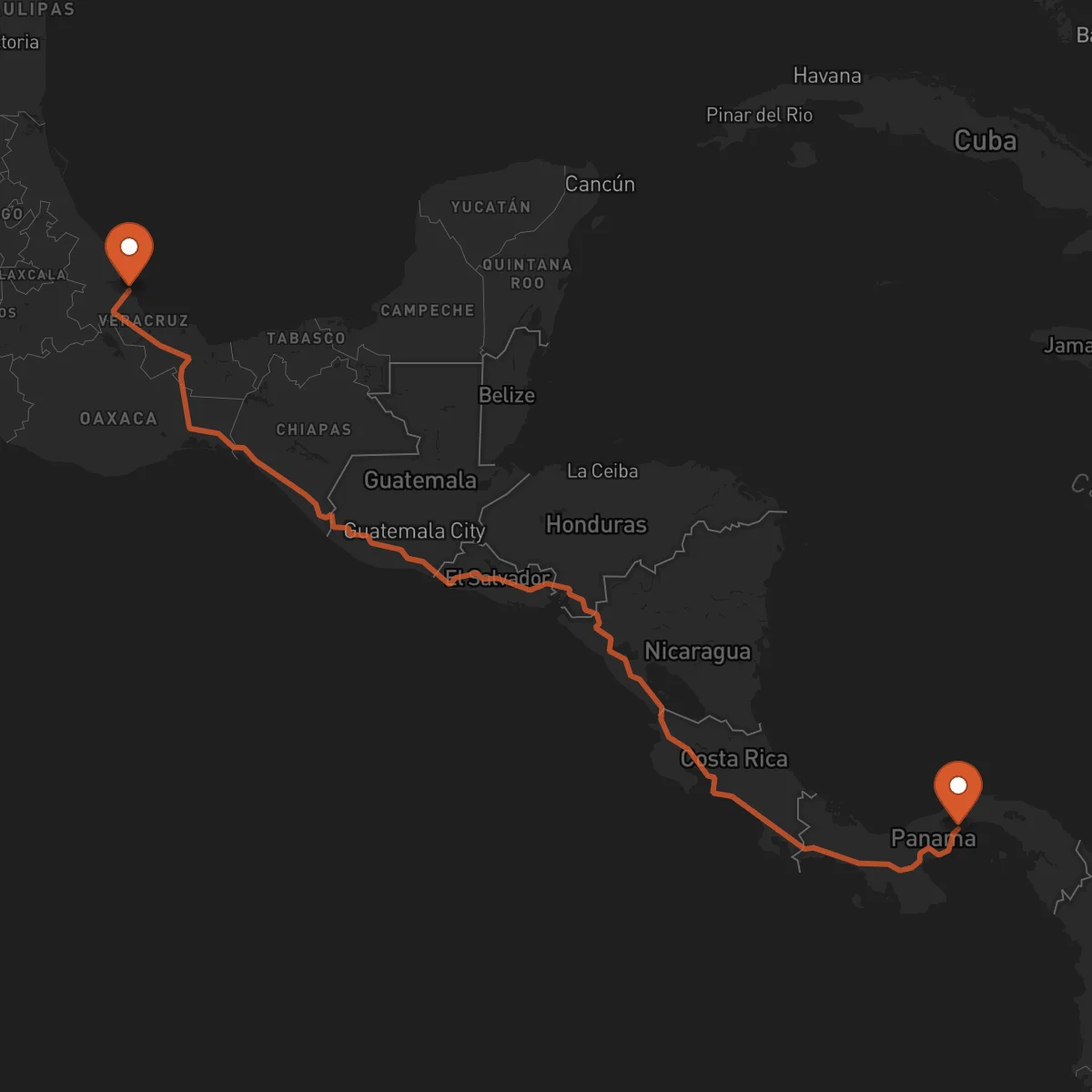 Ruta Veracruz - La Chorrera