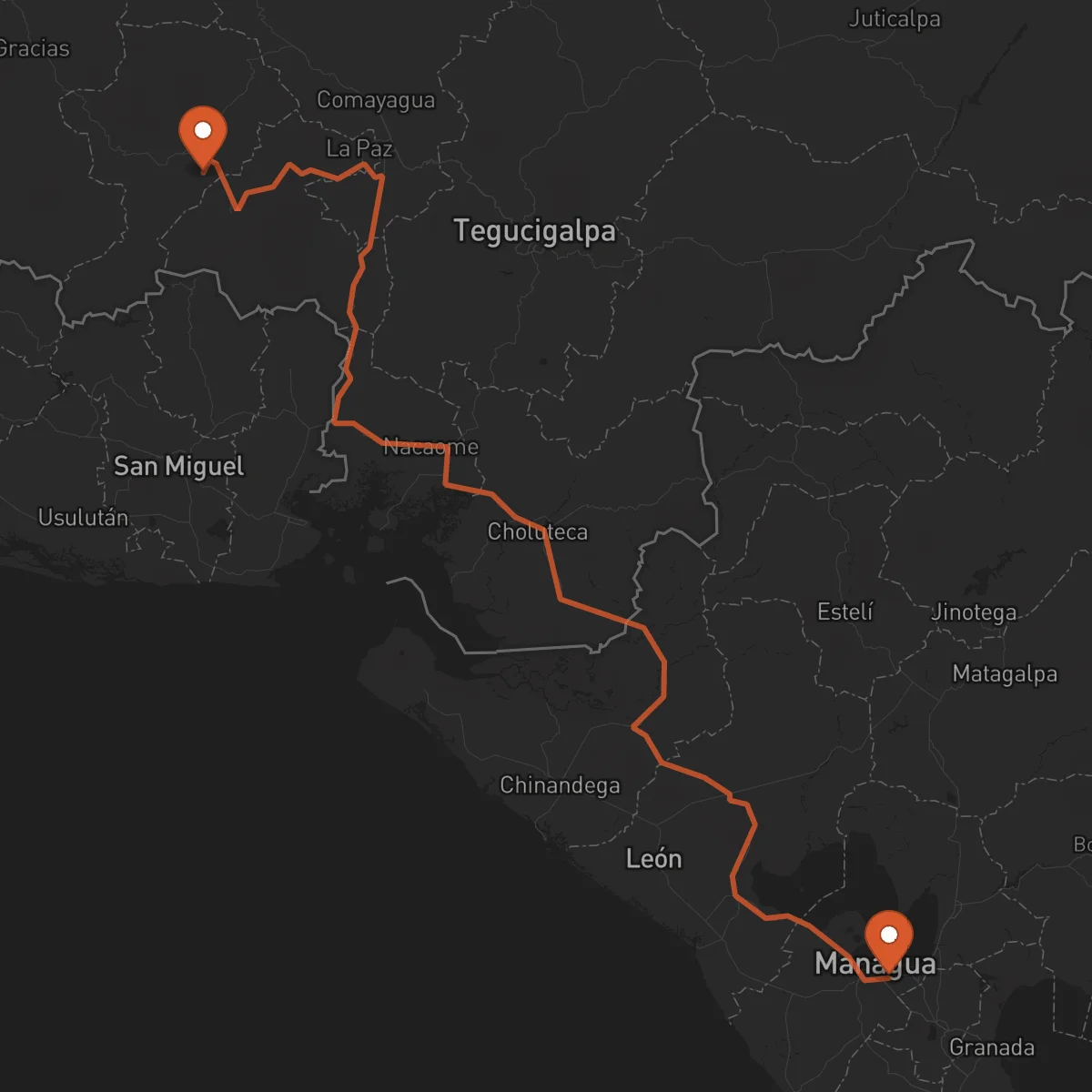 Ruta Managua - La Esperanza