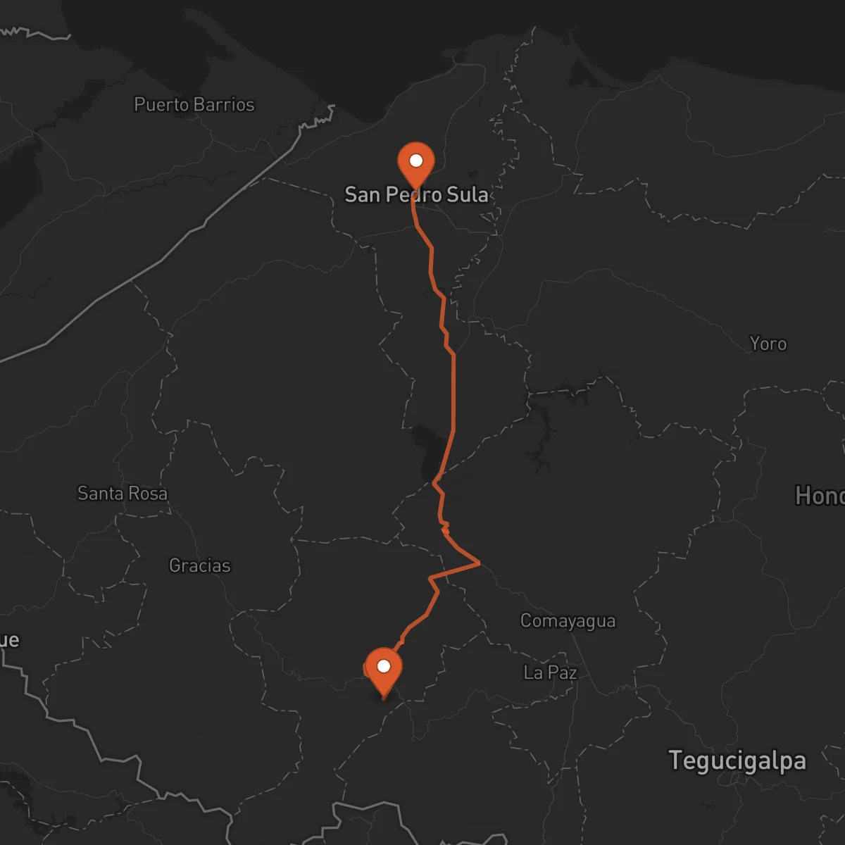 Ruta 산페드로술라 - 라에스페란사