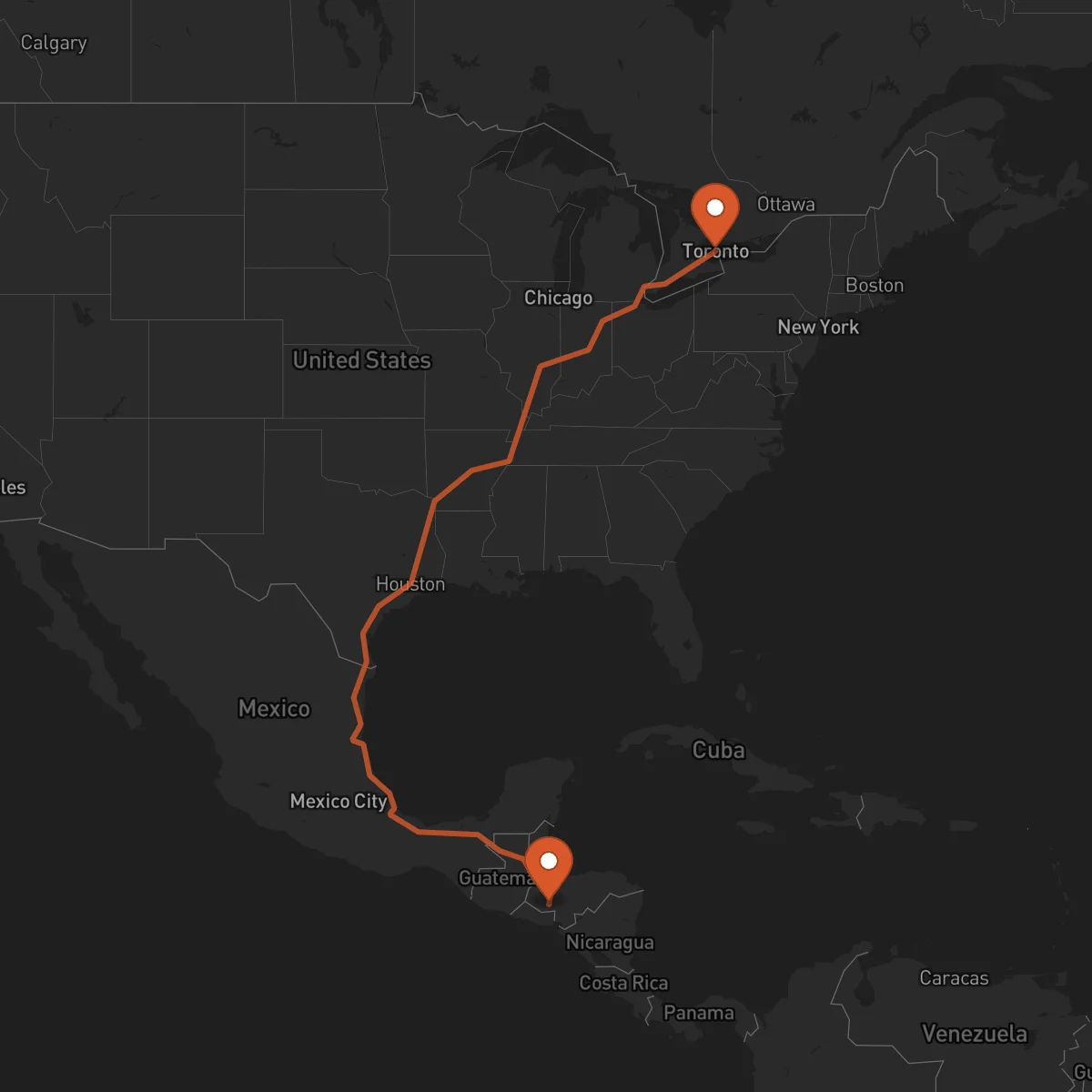 Ruta Toronto - La Esperanza