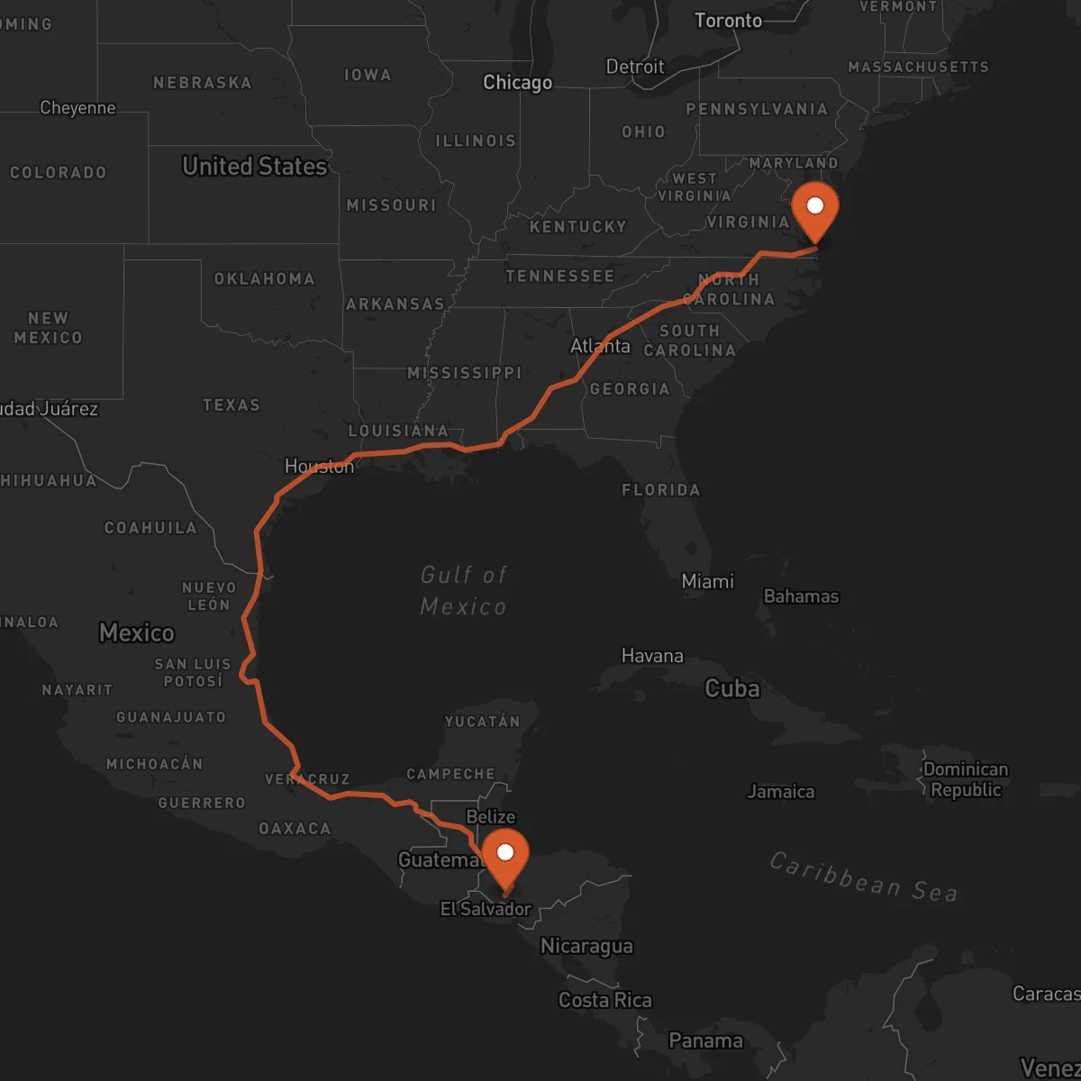 Ruta Virginia Beach - La Esperanza