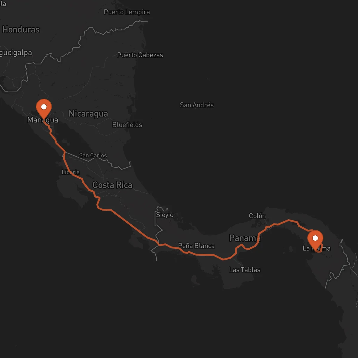 Ruta La Palma - Managua