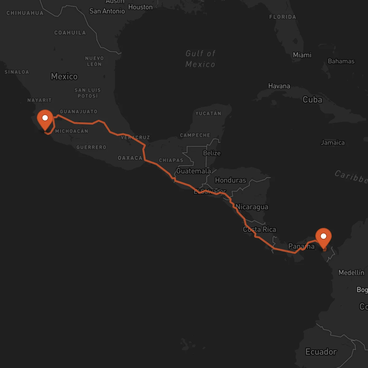Ruta Manzanillo - La Palma