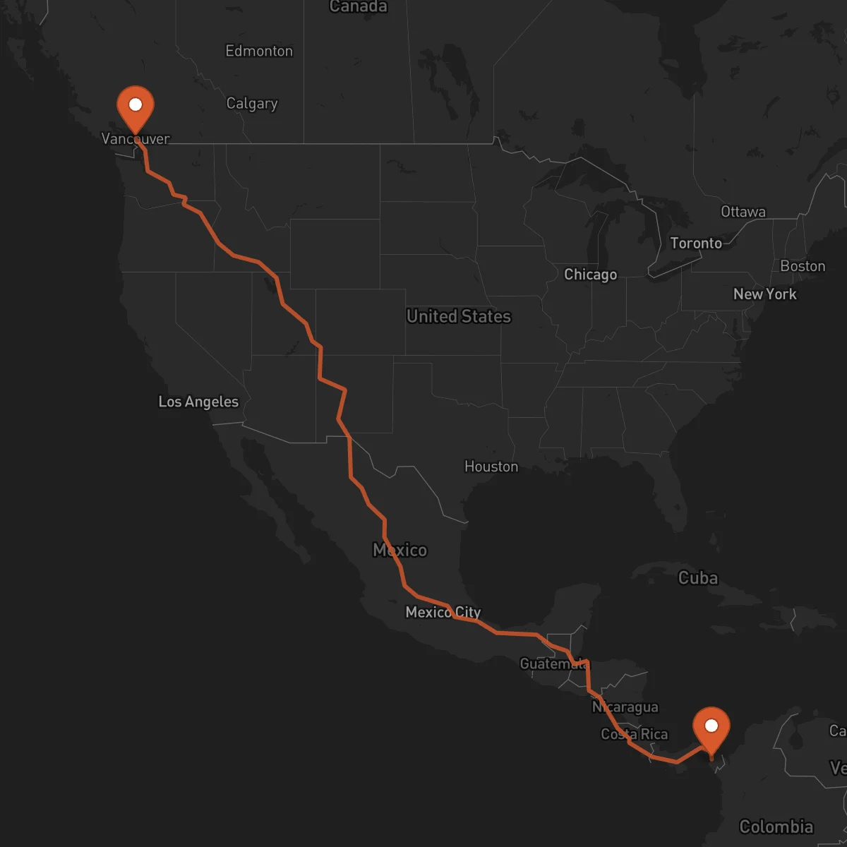 Ruta La Palma - Vancouver