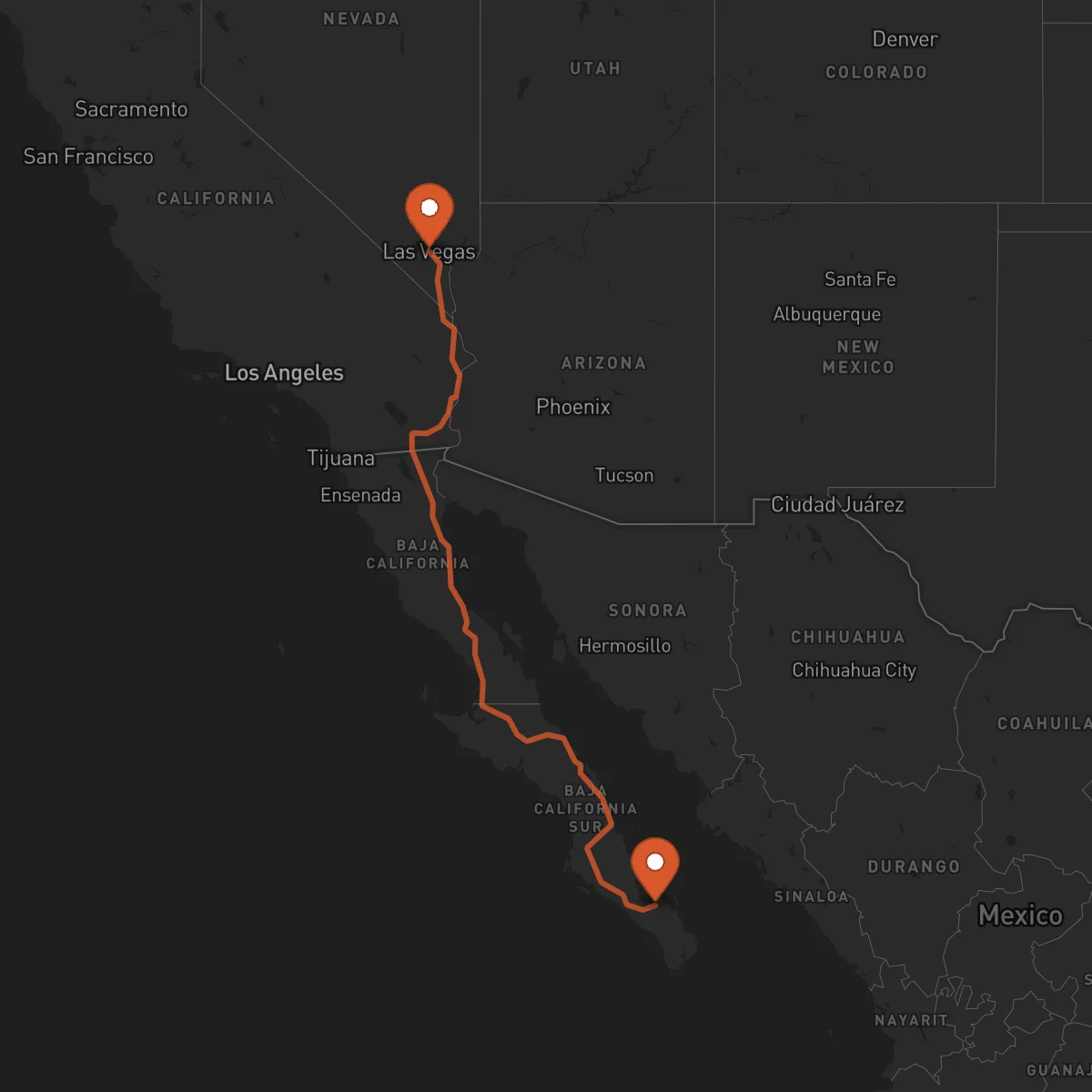 Ruta La Paz - Las Vegas