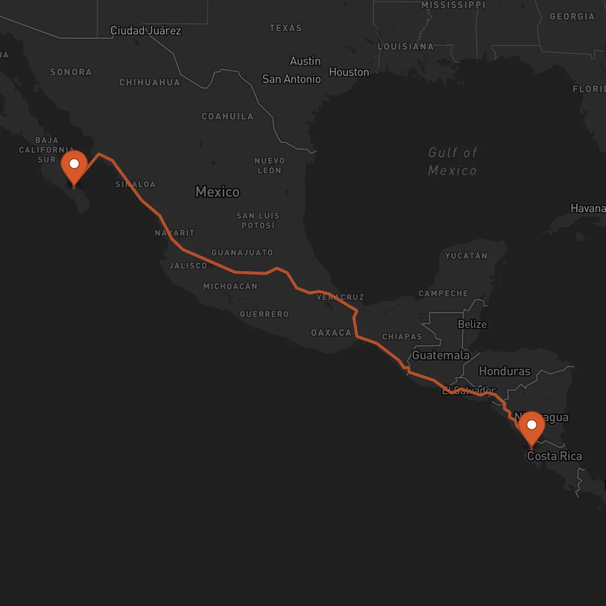 Ruta La Paz - Liberia