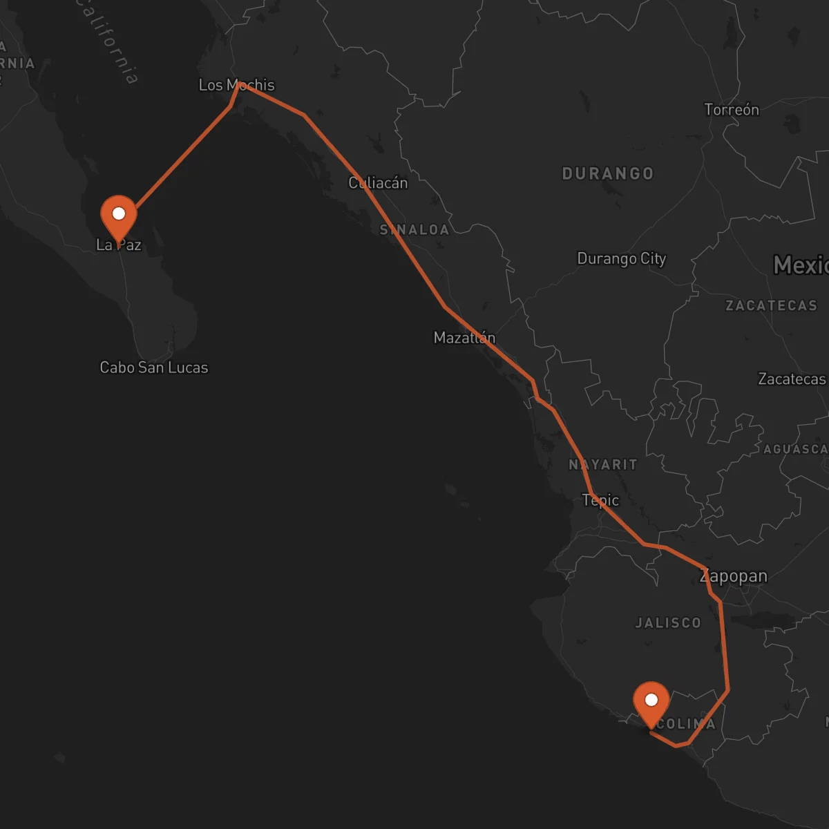 Ruta La Paz - Manzanillo