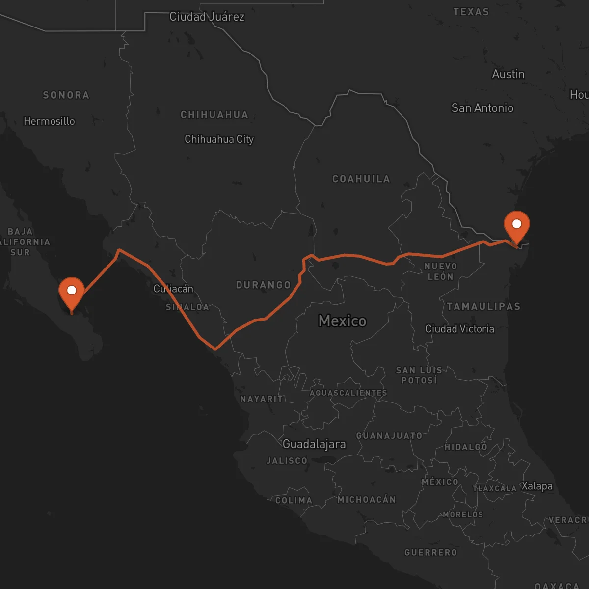 Ruta La Paz - Matamoros