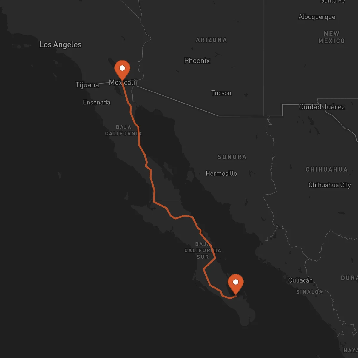 Ruta La Paz - Mexicali