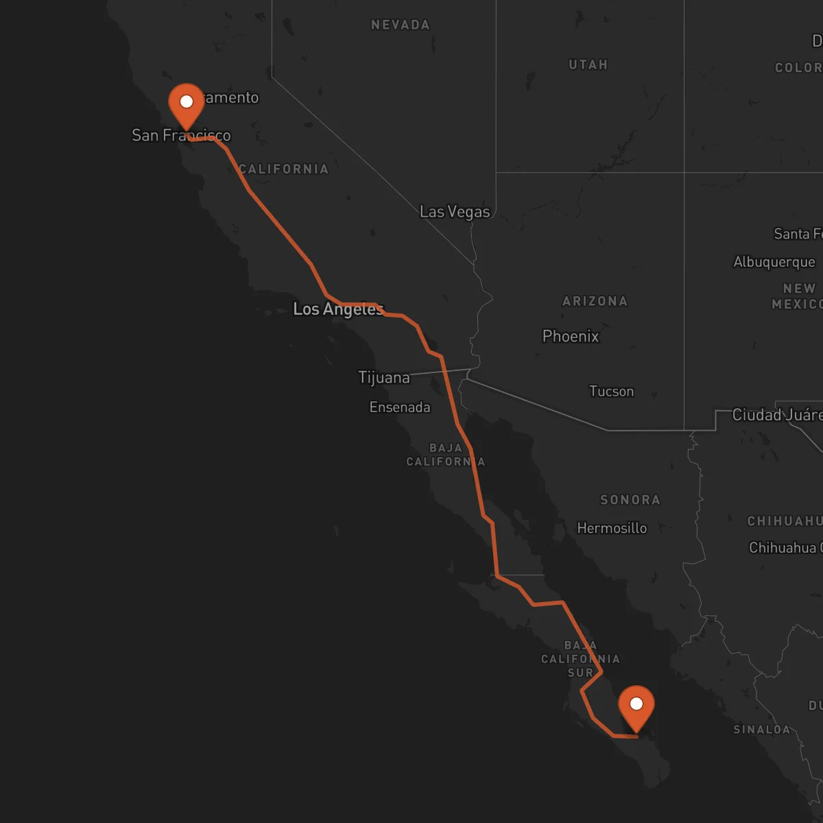 Ruta La Paz - Oakland