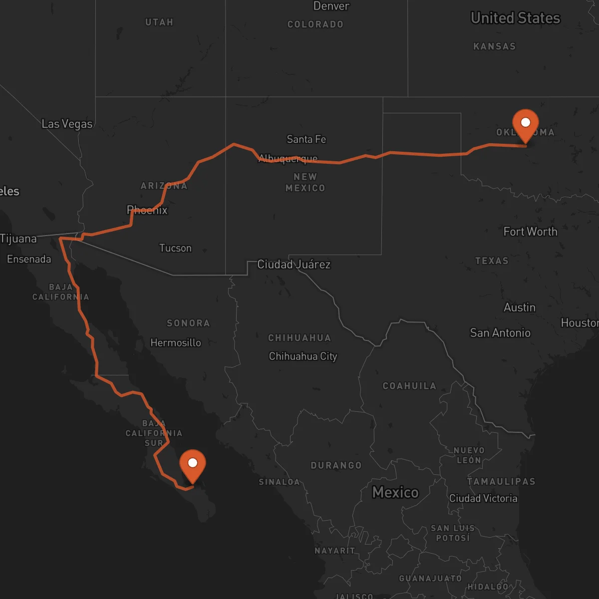 Ruta La Paz - Oklahoma City