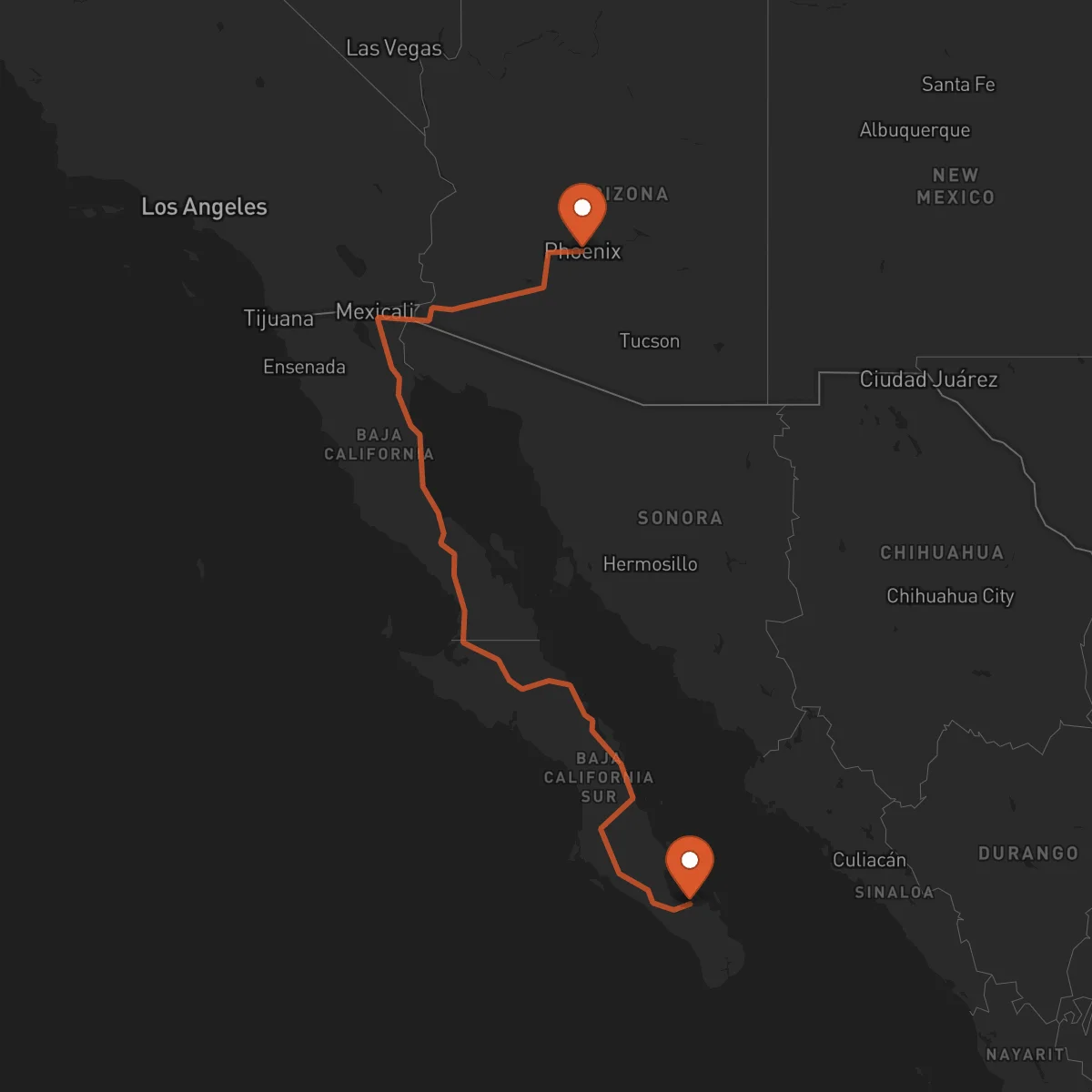Ruta La Paz - Phoenix