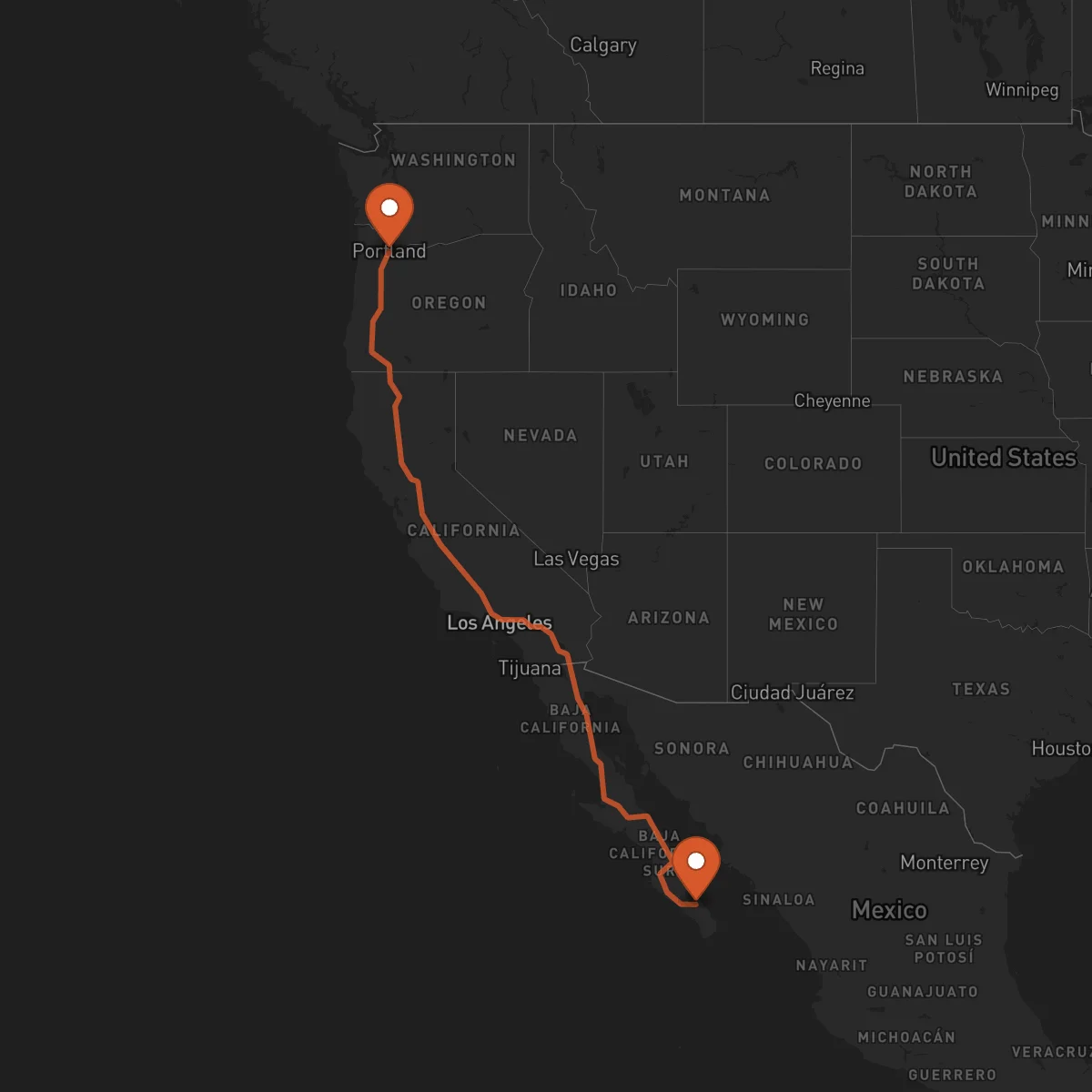 Ruta Portland - La Paz