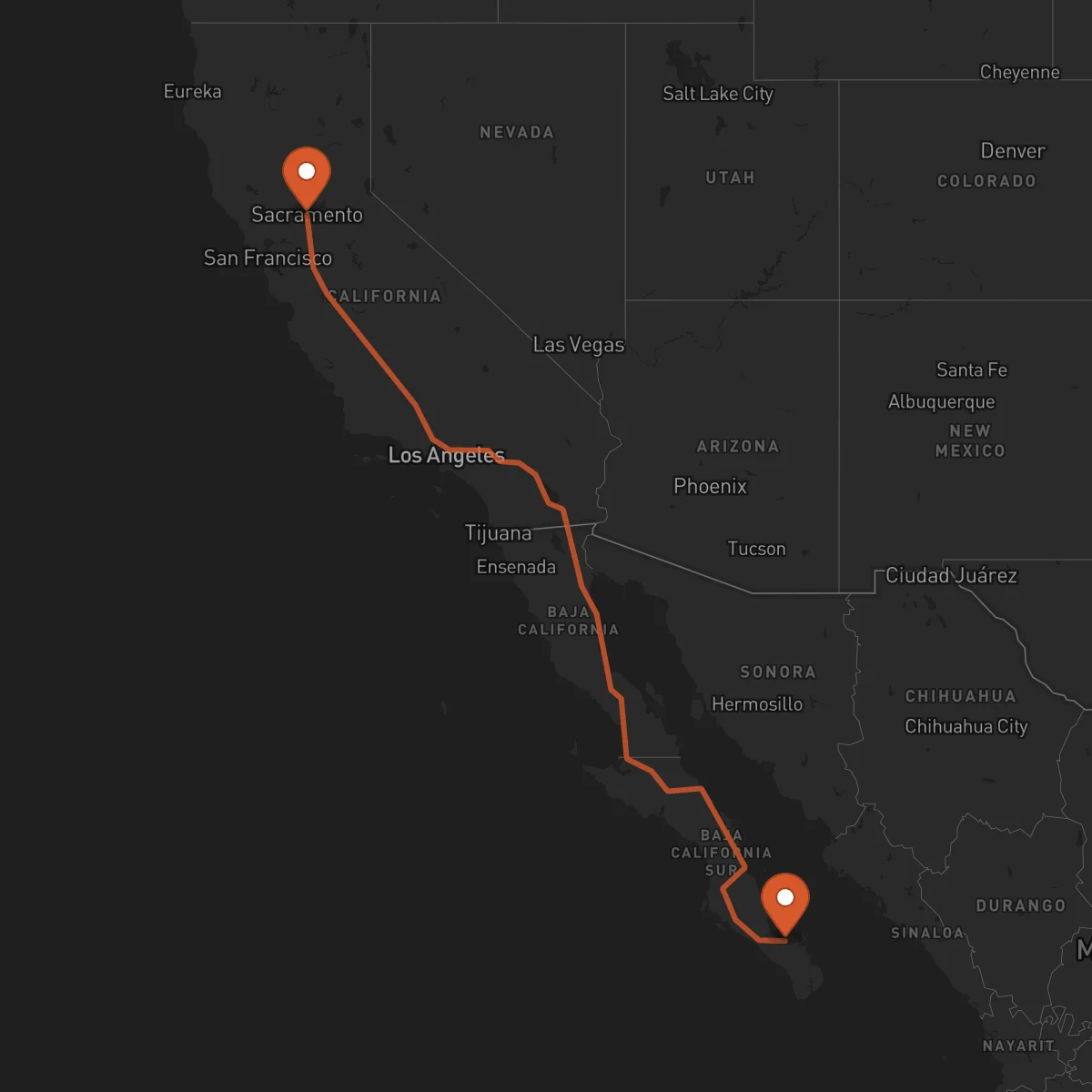 Ruta La Paz - Sacramento