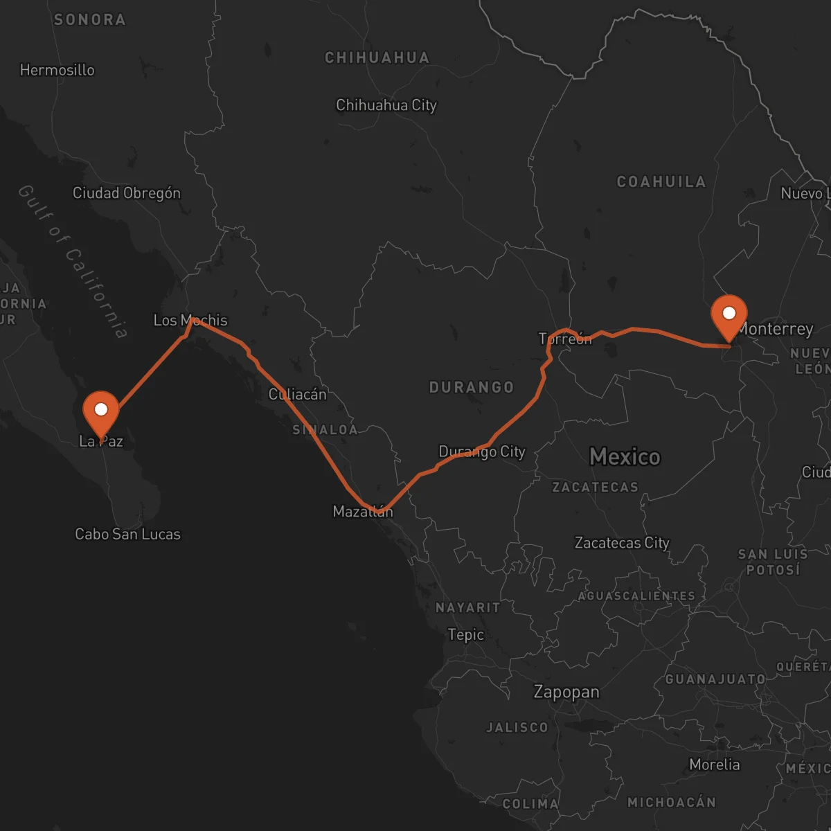 Ruta La Paz - Saltillo