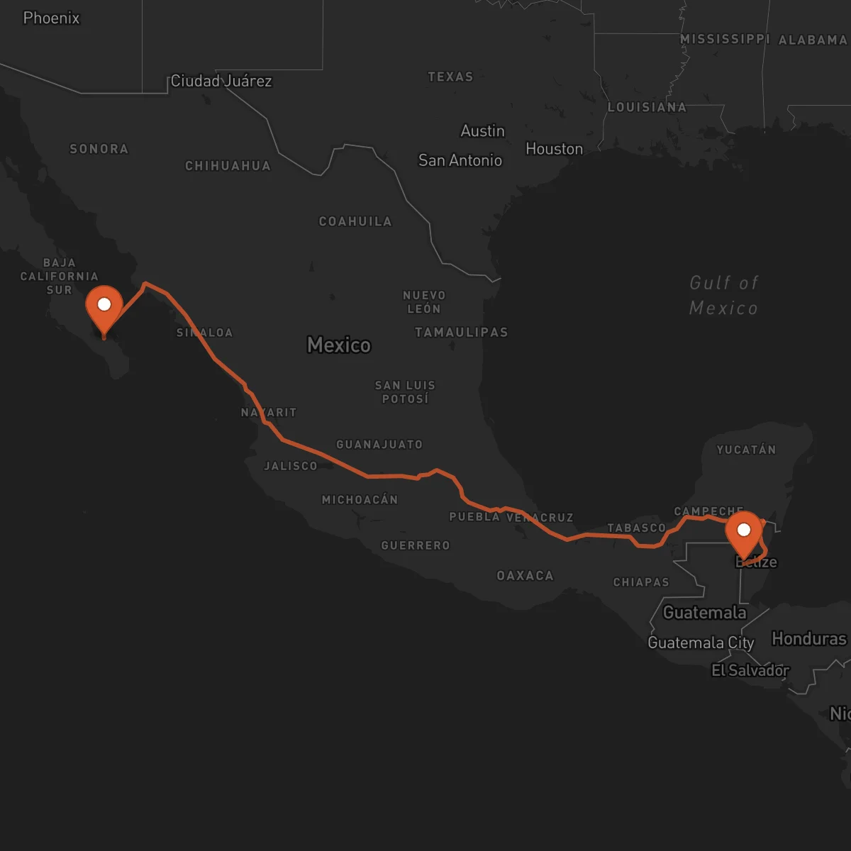 Ruta San Ignacio - La Paz