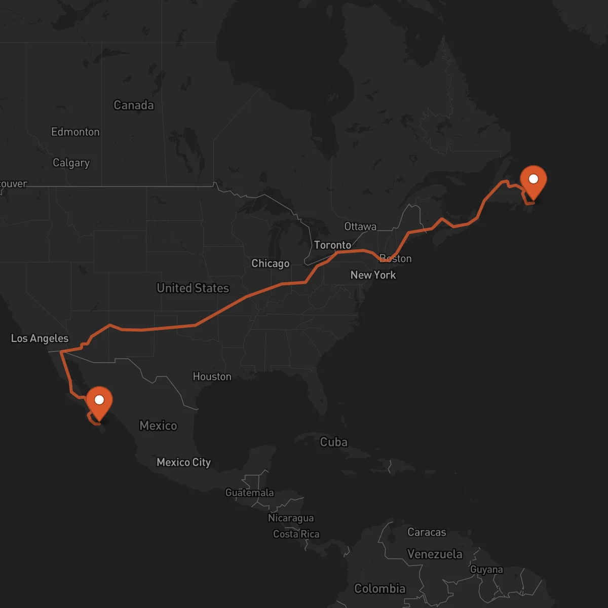 Ruta La Paz - San Juan de Terranova (St. John's)