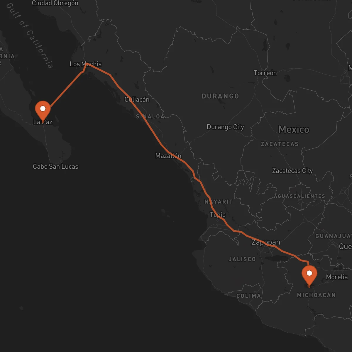 Ruta Uruapan - La Paz