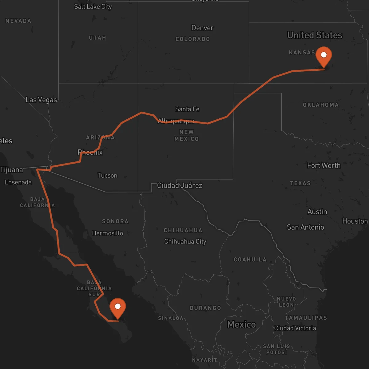 Ruta La Paz - Wichita