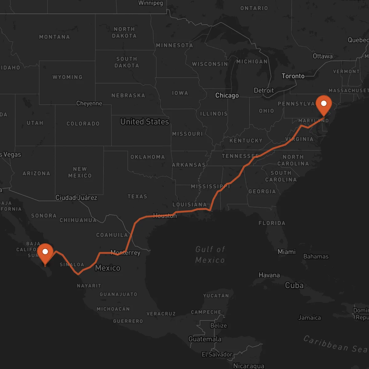Ruta La Paz - Wilmington
