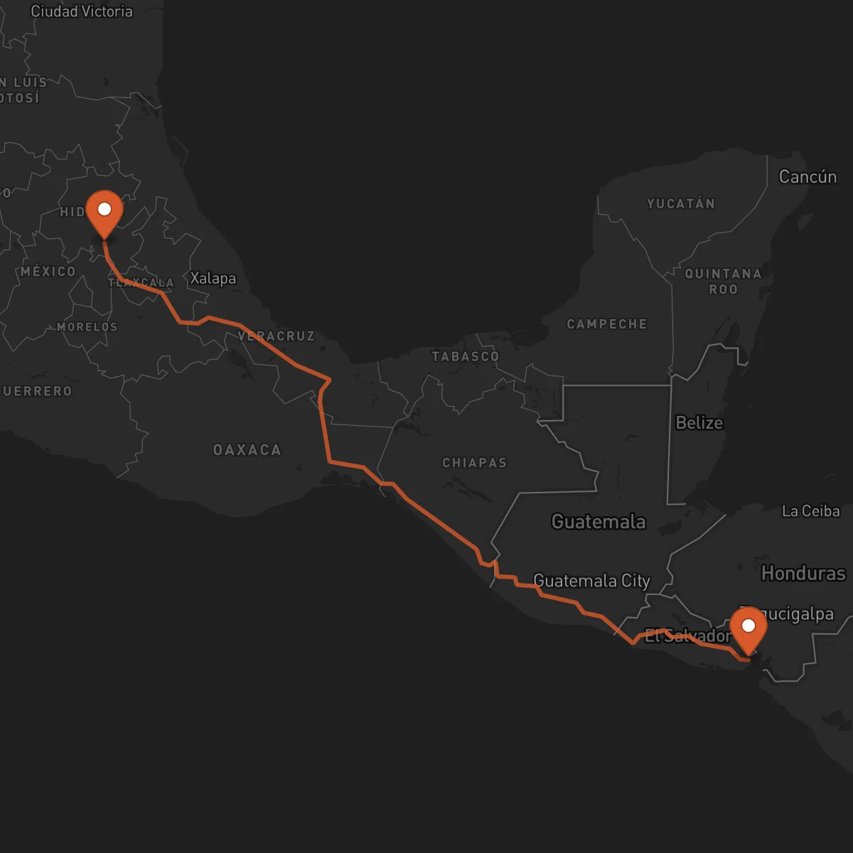 Ruta La Unión - Pachuca de Soto