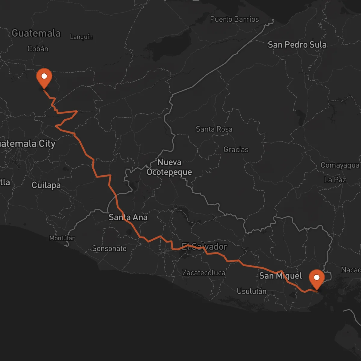 Ruta La Unión - Salamá