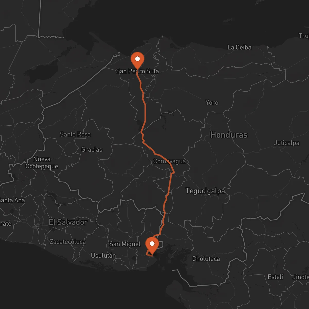 Ruta San Pedro Sula - La Unión