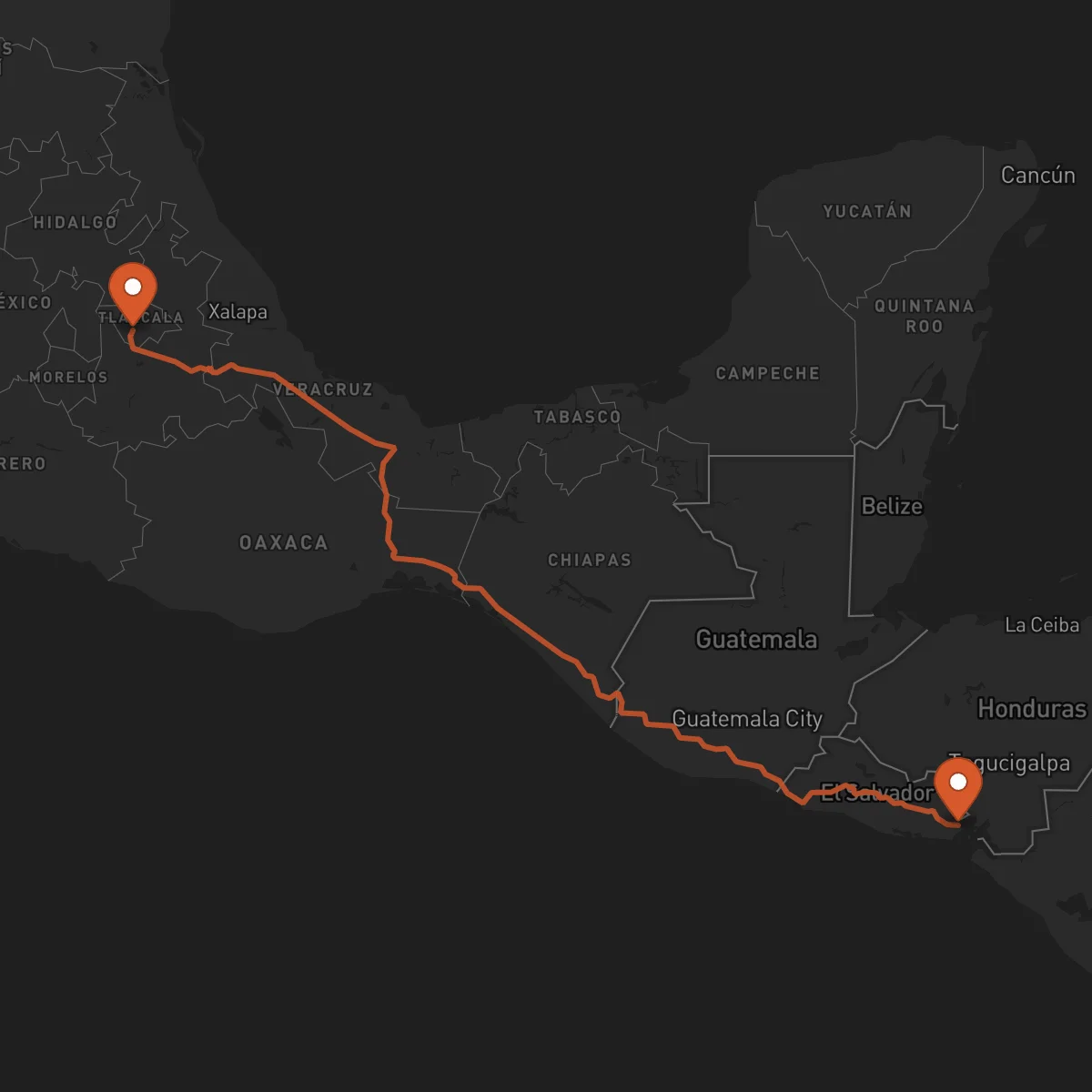 Ruta La Unión - Tlaxcala de Xicohténcatl