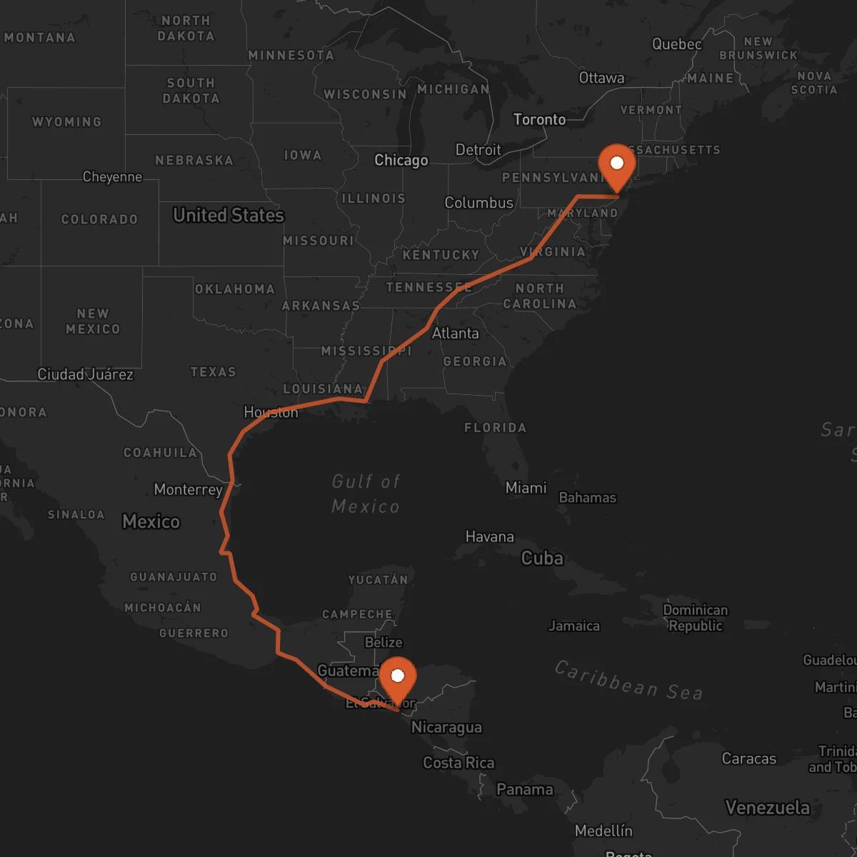 Ruta La Unión - Trenton