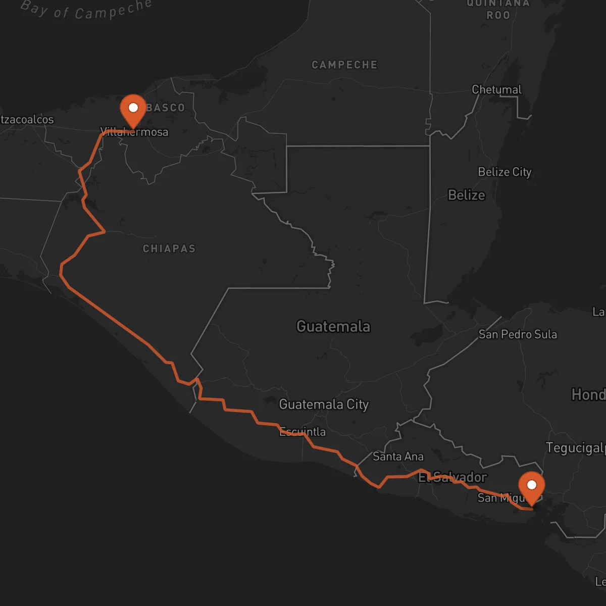 Ruta La Unión - Villahermosa