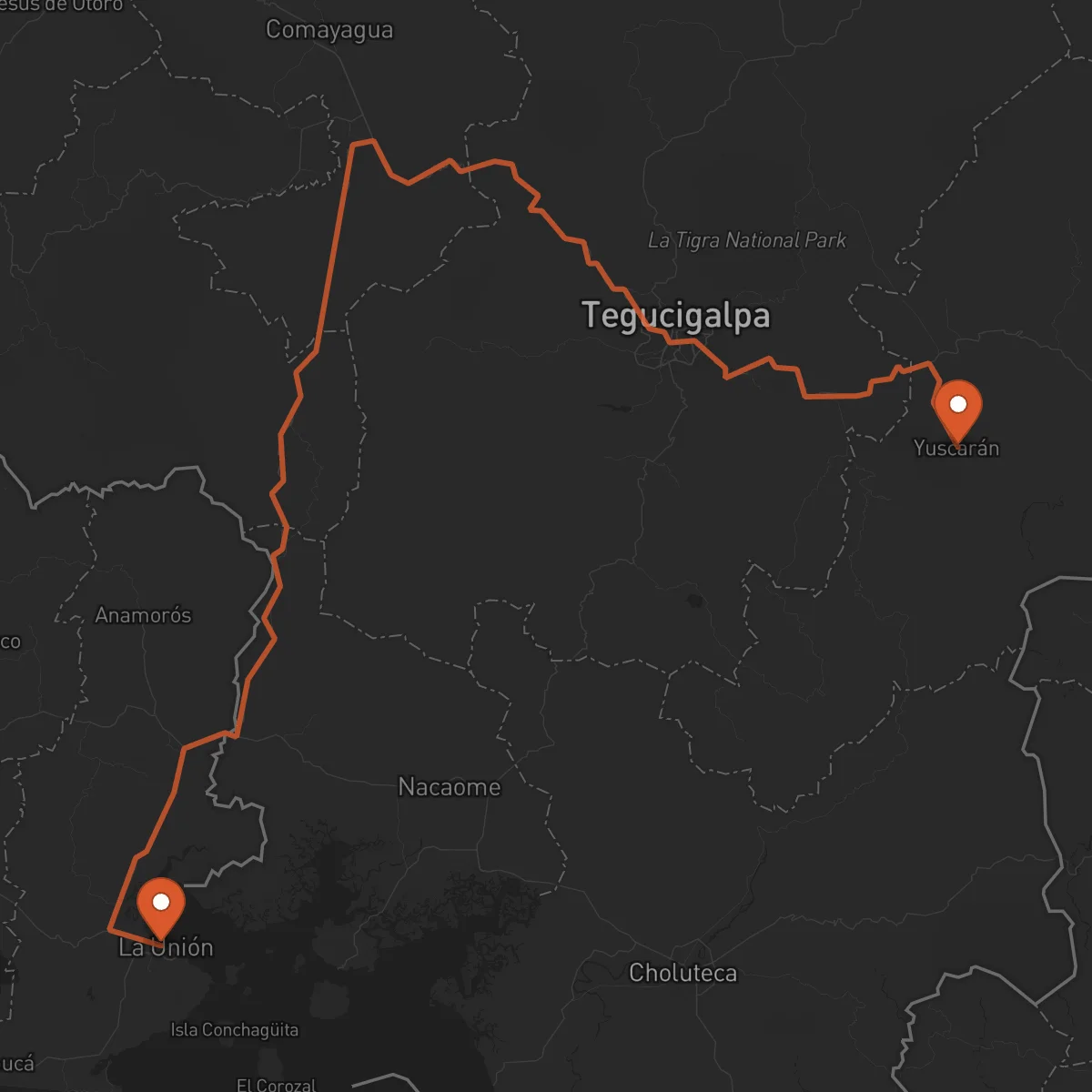 Ruta La Unión - Yuscarán