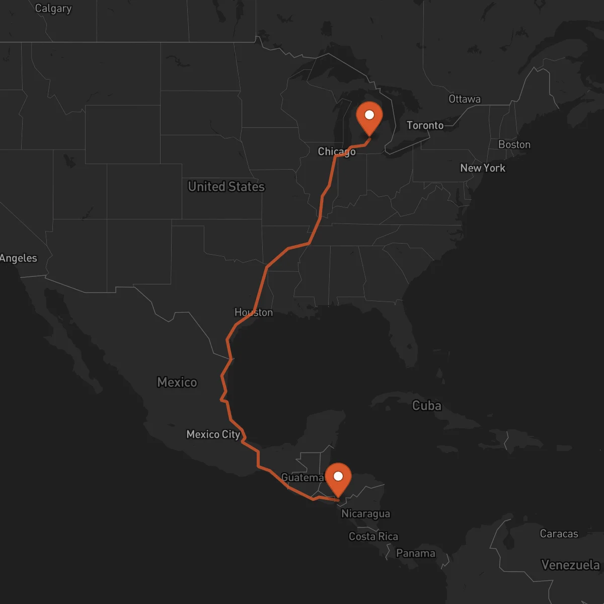 Ruta Lansing - Nacaome