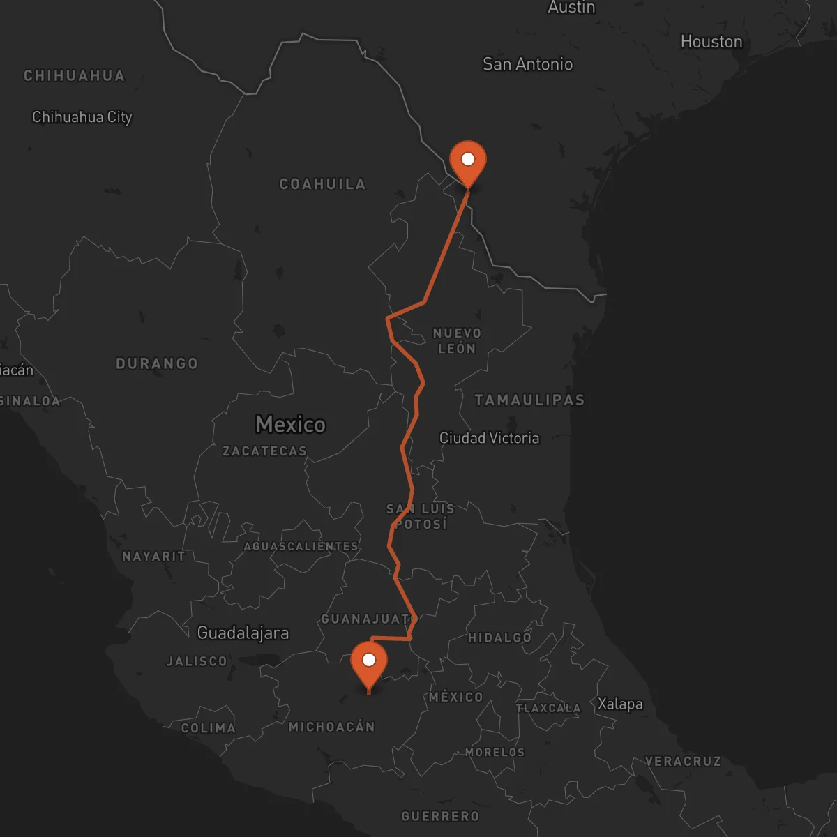 Ruta Morelia - Laredo