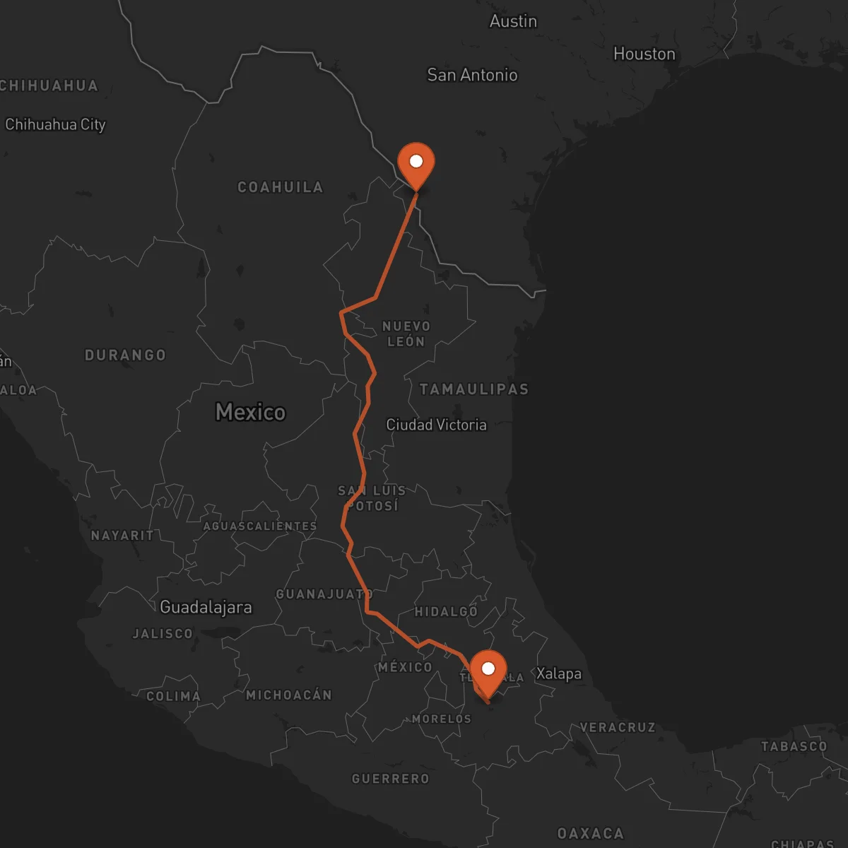 Ruta Puebla de Zaragoza - Laredo
