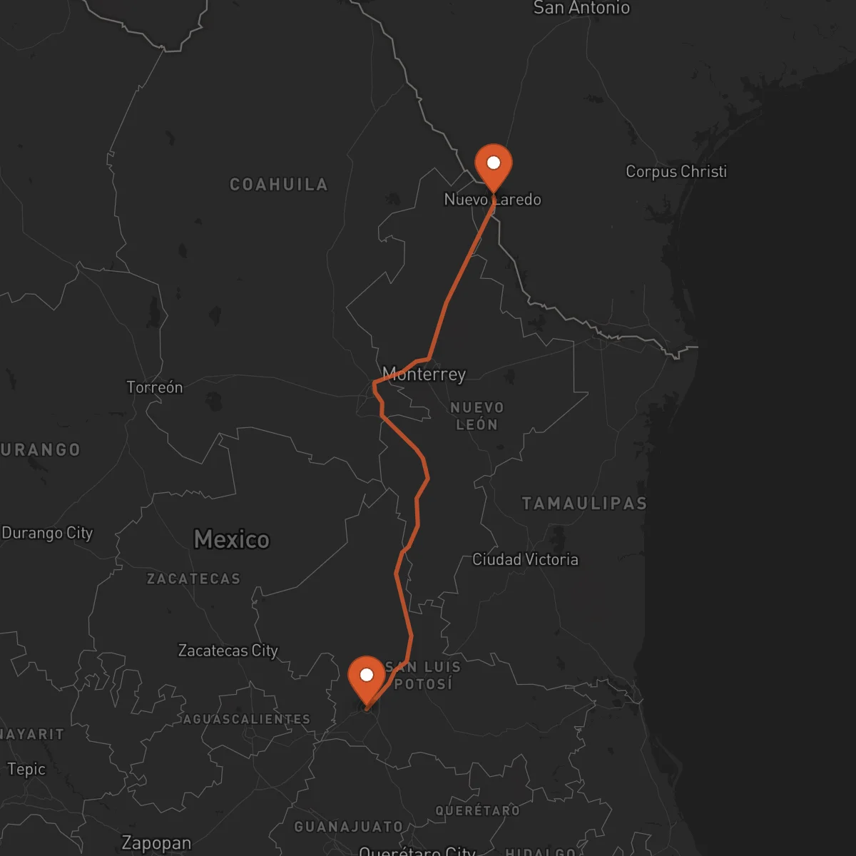 Ruta San Luis Potosí - Laredo