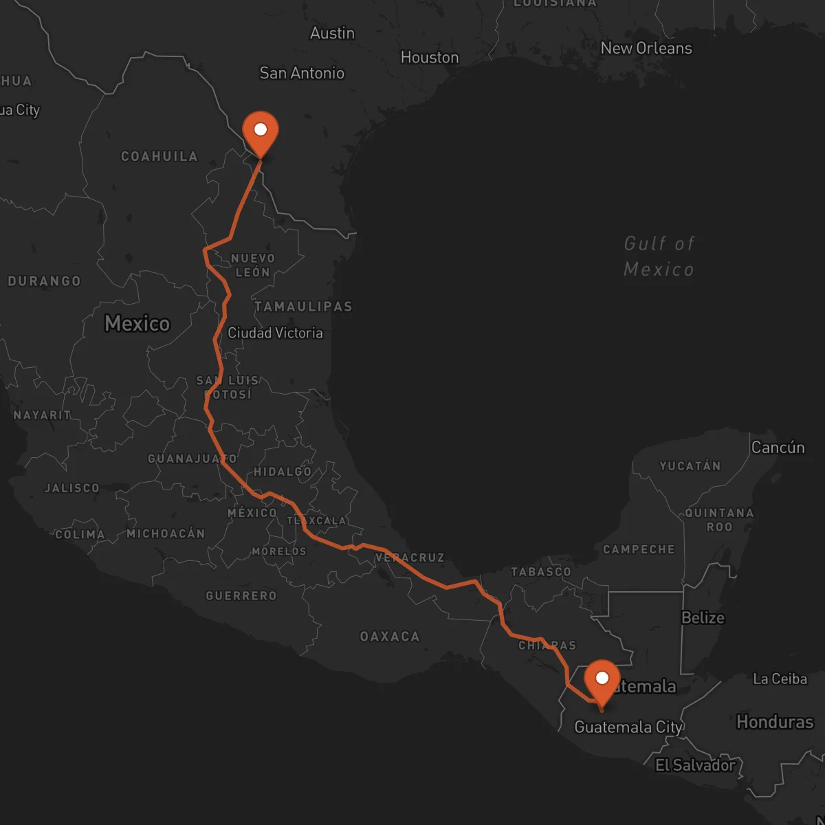 Ruta Santa Cruz del Quiché - Laredo