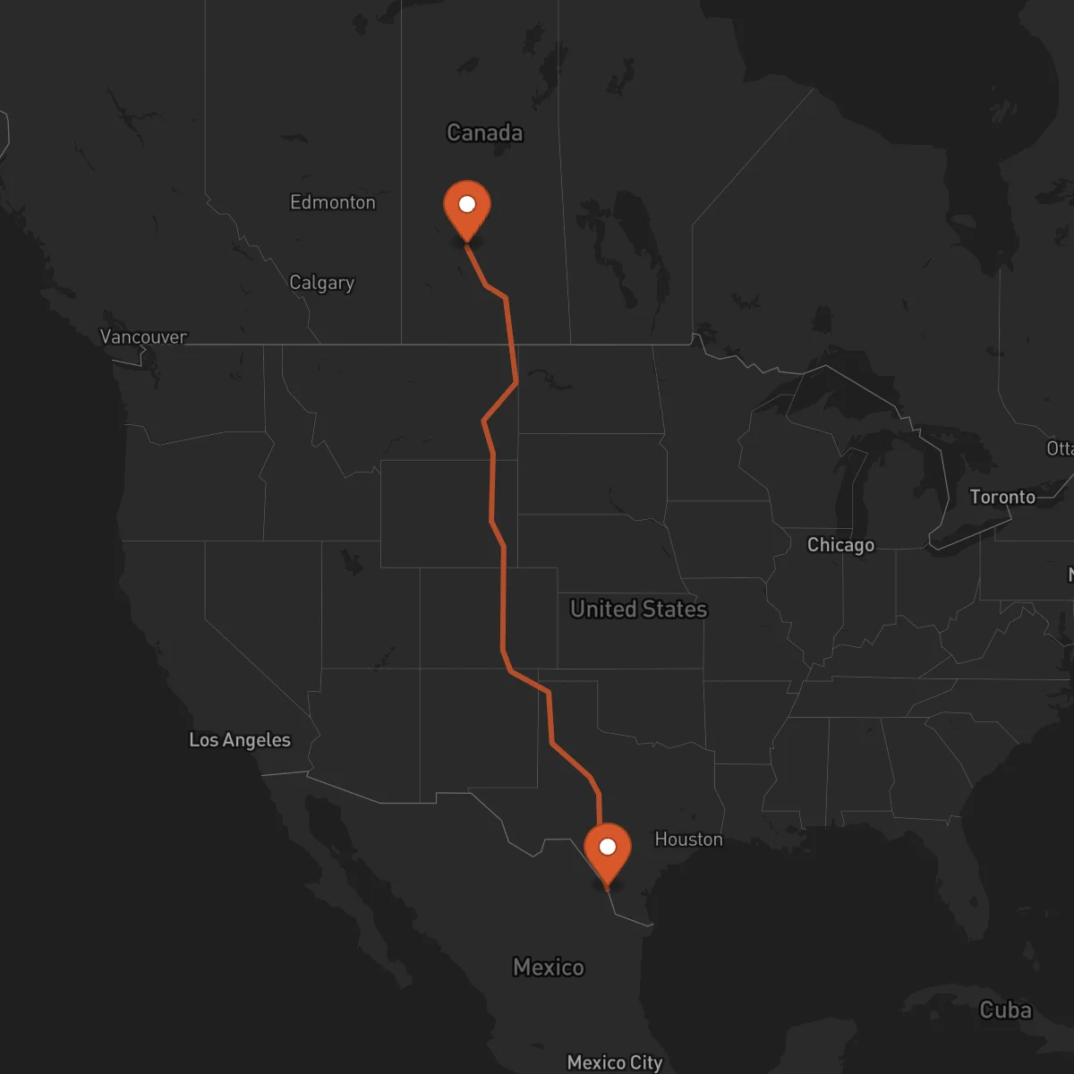 Ruta Saskatoon - Laredo