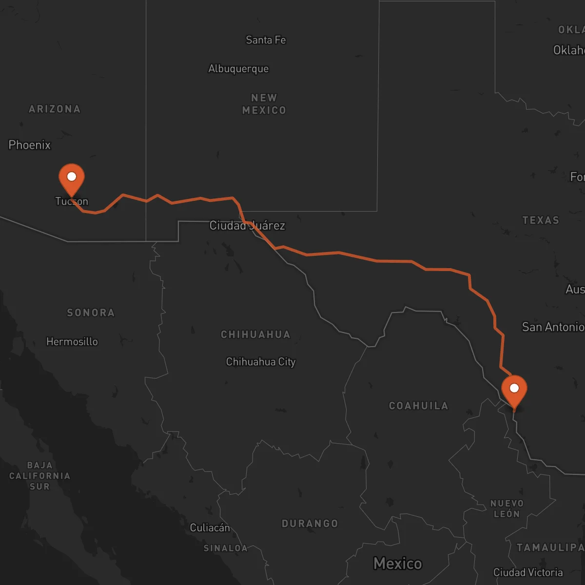 Ruta Tucson - Laredo