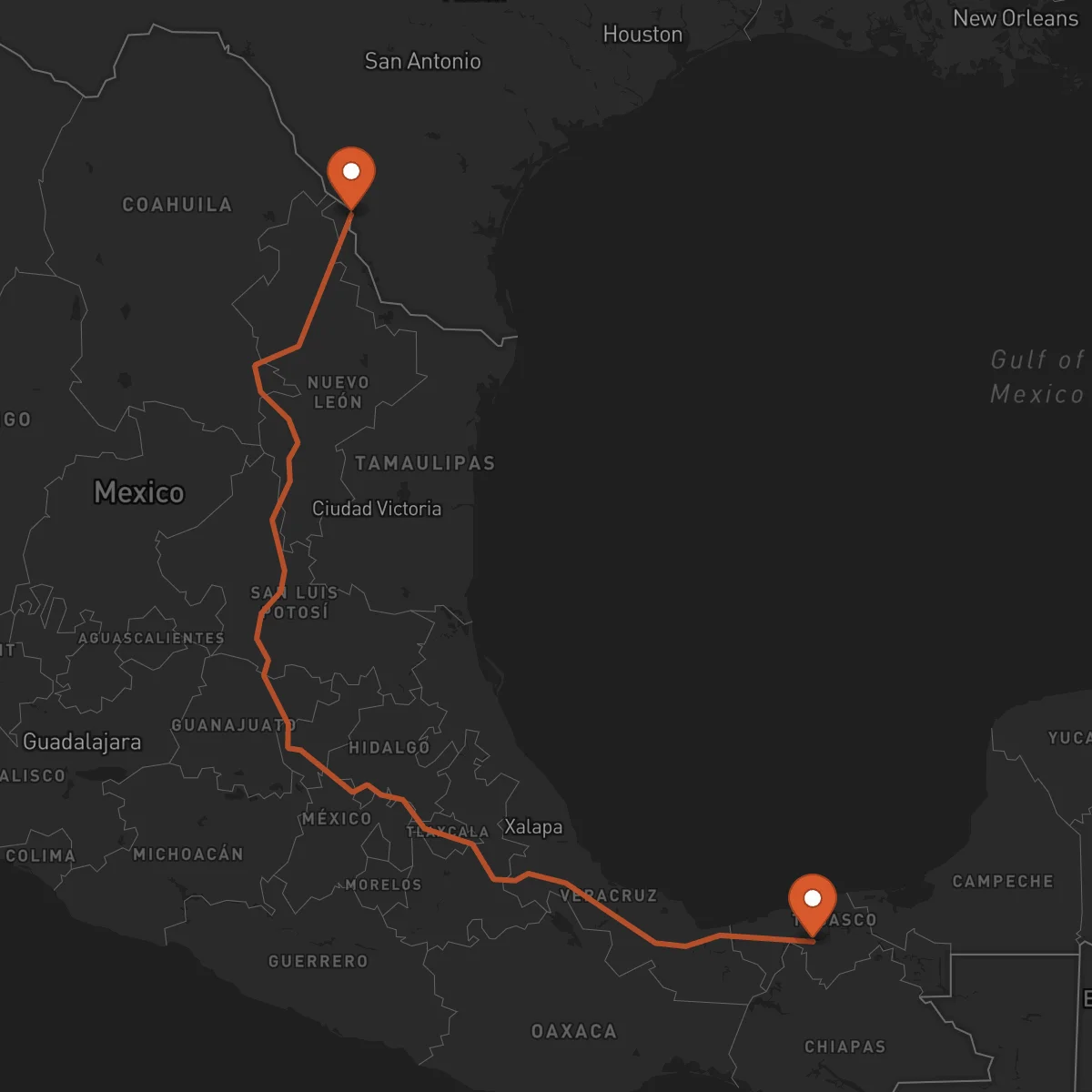 Ruta Laredo - Villahermosa