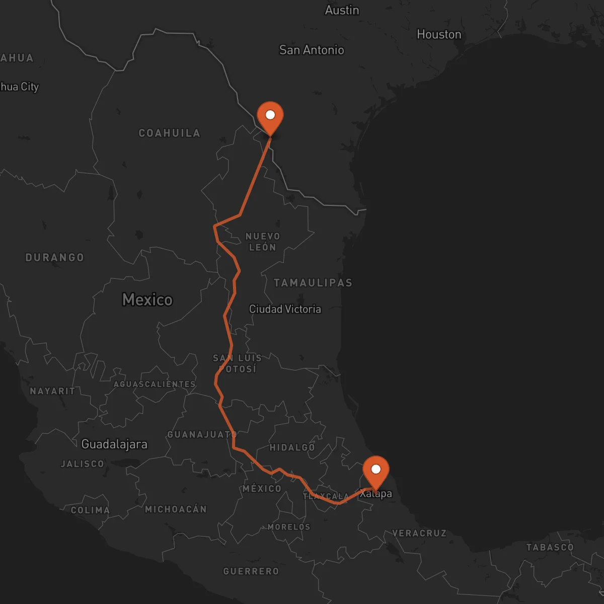 Ruta Laredo - Xalapa