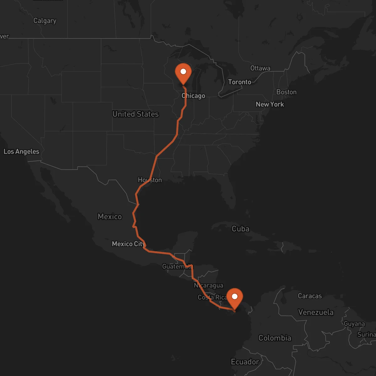 Ruta Las Tablas - Madison