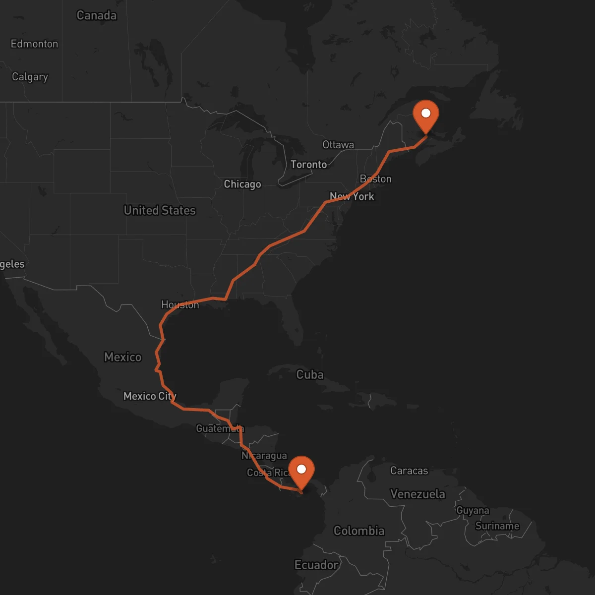 Ruta Las Tablas - Moncton