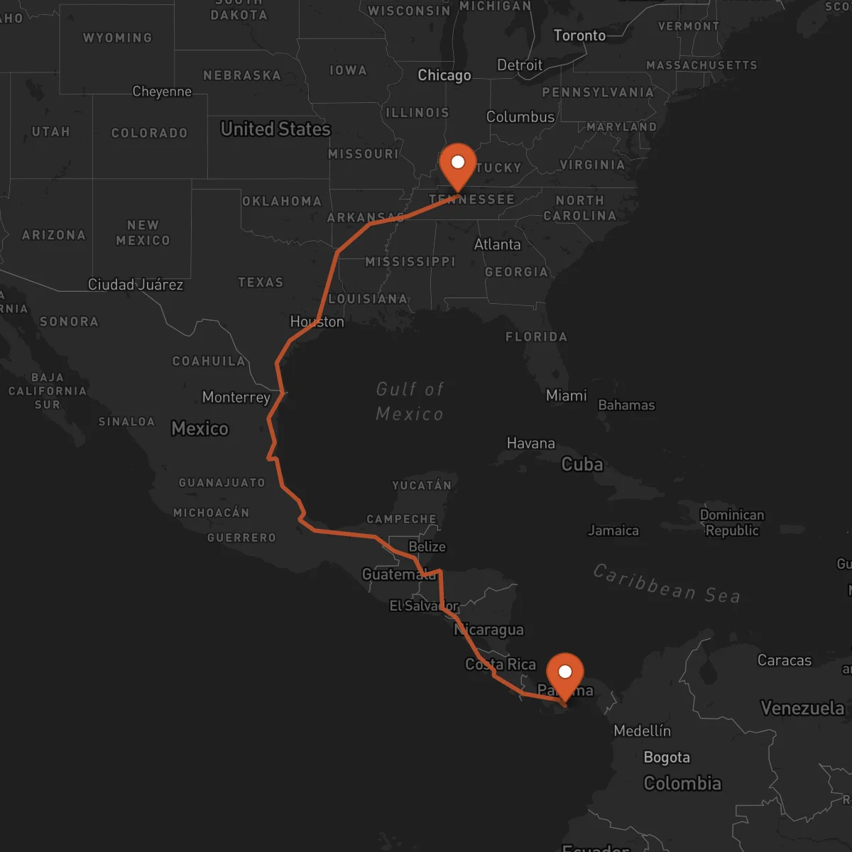 Ruta Las Tablas - Nashville