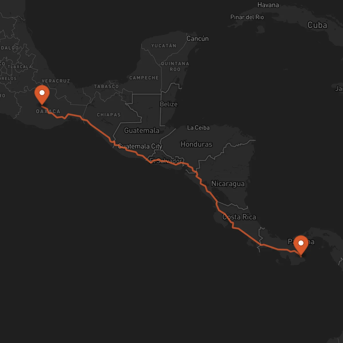 Ruta Las Tablas - Oaxaca de Juárez