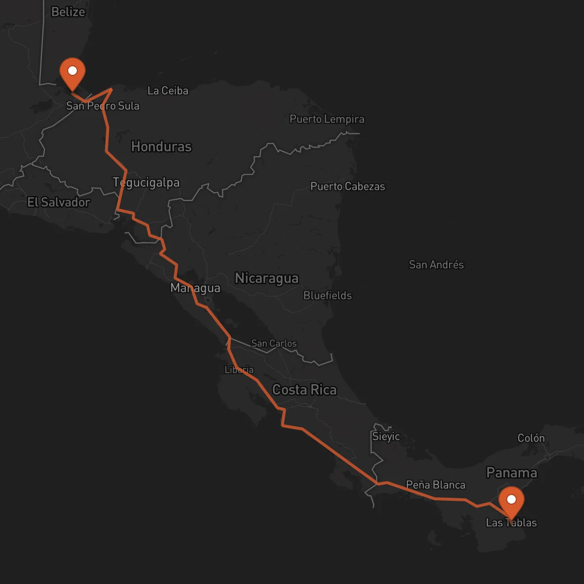 Ruta Las Tablas - Puerto Barrios