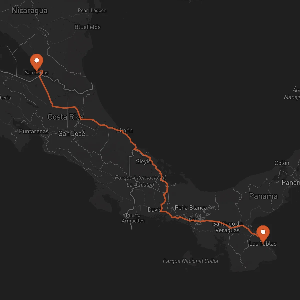 Ruta Las Tablas - San Carlos
