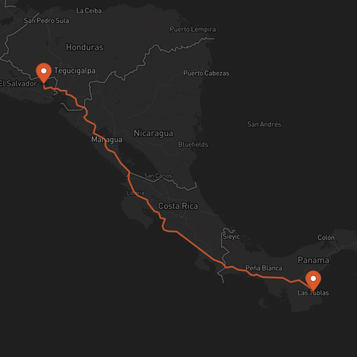 Ruta Las Tablas - San Francisco Gotera