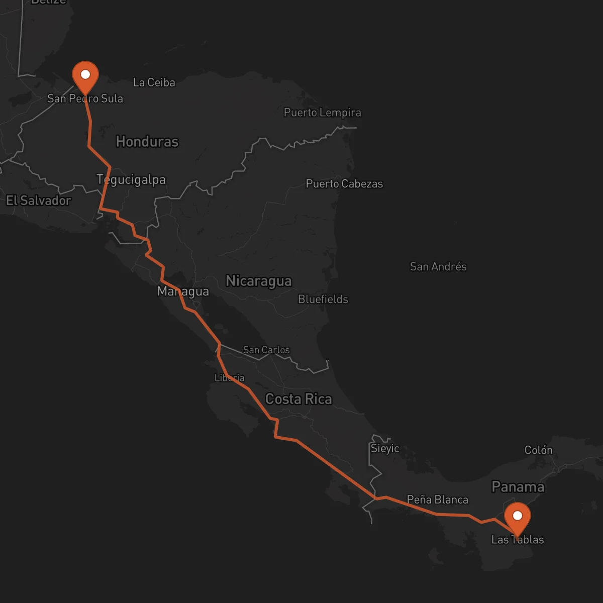 Ruta Las Tablas - San Pedro Sula
