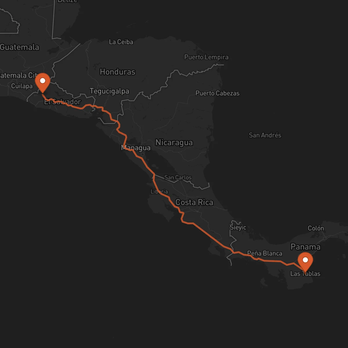 Ruta Las Tablas - Santa Ana