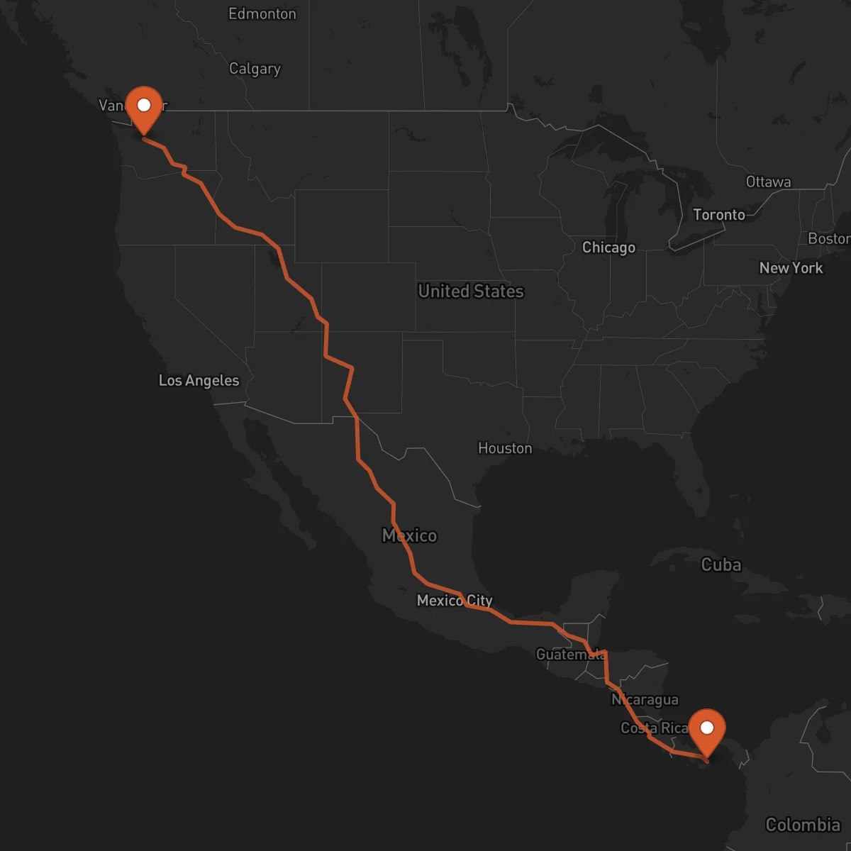 Ruta Las Tablas - Seattle